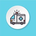 Vector icon ambulance. Concept emergency care.